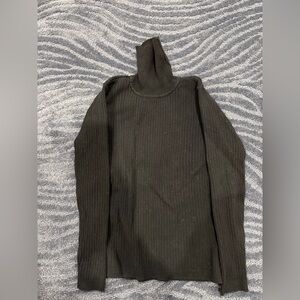 Girls Black Ribbed Turtleneck Sweater